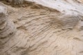 Closeup of sand with waves pattern. Beautiful natural background. Sand sea beach. Royalty Free Stock Photo