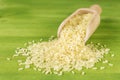 Closeup scoop of rice