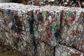 Closeup of scrap metal bales