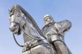 Closeup of sculpture of Genghis Khan and horse Royalty Free Stock Photo