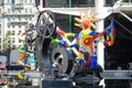 Closeup of sculptures on Stravinsky Fountain, Paris, France Royalty Free Stock Photo