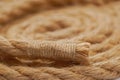 Closeup of sealed end of jute rope Royalty Free Stock Photo
