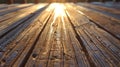 A closeup of a section of the wooden deck revealing the painstaking attention to detail in the placement of each Royalty Free Stock Photo