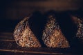 Closeup of a seeded brown bread slices Royalty Free Stock Photo