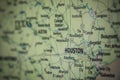 Selective Focus Of Houston Texas On A Geographical And Political State Map Of The USA Royalty Free Stock Photo