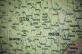Selective Focus Of Houston Texas State On A Geographical And Political State Map Of The USA Royalty Free Stock Photo