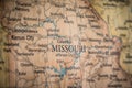 Selective Focus Of Missouri State On A Geographical And Political State Map Of The USA Royalty Free Stock Photo