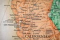 Selective Focus Of North California San Francisco On A Geographical And Political State Map Of The USA Royalty Free Stock Photo