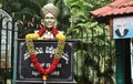 A Closeup selective focus picture of a statue of vishweshwaraiah at apark In India