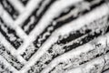 Closeup selective focus on snow packed in an all-weather tire tread. Royalty Free Stock Photo