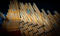 Closeup of a set of panpipes