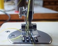 closeup sewing machine