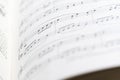 Closeup of Sheet Music. Musical Notes with Selective Focus