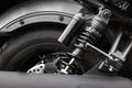 shock absorber in the back of the motorcycle Royalty Free Stock Photo