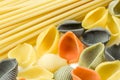 Closeup shoot of different types of pasta