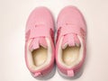 Closeup shoot pair of pink girl shoe