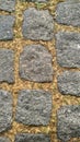 Closeup shot of abstract background of old cobblestone pavement Royalty Free Stock Photo