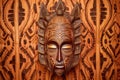 closeup shot of african tribal mask on wall