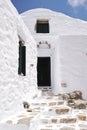 Closeup shot of Aghios Ioannis Theologos Monastery, Amorgos island, Greece