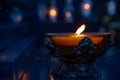 Closeup shot of alit candle Royalty Free Stock Photo