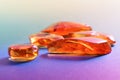 Closeup shot of ambers with insects trapped Royalty Free Stock Photo