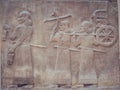 Closeup shot of ancient Egyptian human carvings