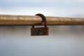 Closeup shot of antique locks on white background