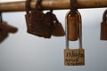 Closeup shot of antique locks on white background Royalty Free Stock Photo