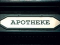 Closeup shot of the Apotheke sign in Porto, Portugal Royalty Free Stock Photo