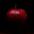 Closeup shot of an apple with waterdrops on it. Royalty Free Stock Photo