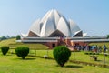 Closeup shot of the Bahai Lotus Temple in Delhi, India, on a sunny day