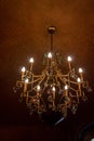 Closeup shot of a beautiful chandelier inside the Casa Batllo