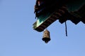 Closeup shot of a bell on an East-Asian style roof Royalty Free Stock Photo