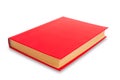Closeup shot of book in red cover isolated on a white background Royalty Free Stock Photo