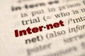 Closeup shot from the book of the word 'internet' divided by syllables Royalty Free Stock Photo