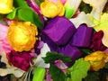 Closeup shot of a bouquet of artificial flowers Royalty Free Stock Photo