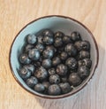 Closeup shot of a bowl of fresh blueberries Royalty Free Stock Photo