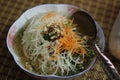 Closeup shot of a bowl of vegetable soup Royalty Free Stock Photo