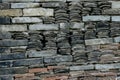 Closeup shot of a brick wall with a tile - perfcet for a cool background