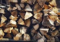 Closeup shot of broken wood sticks perfectly arranged