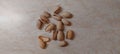 Closeup shot of a bunch of peanuts on a counter Royalty Free Stock Photo