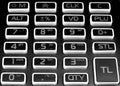 Closeup shot of the buttons of a black calculator Royalty Free Stock Photo