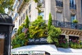 Closeup shot of Cafe de Flore on a sunny day in Paris