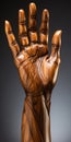Touching the Spiritual: A Closeup of a Wooden Hand Grasping the