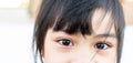 Closeup shot of child eyes with clear and shinny reflection. Eye care concept