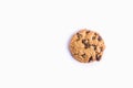Closeup shot of a chocolate chip cookie isolated on a white background Royalty Free Stock Photo