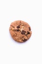Closeup shot of a chocolate chip cookie isolated on a white background Royalty Free Stock Photo