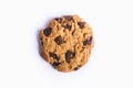 Closeup shot of a chocolate chip cookie isolated on a white background Royalty Free Stock Photo