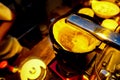 Closeup shot of a coffee brewer machine in a cafe Royalty Free Stock Photo