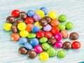 Closeup shot of colorful chocolate candy